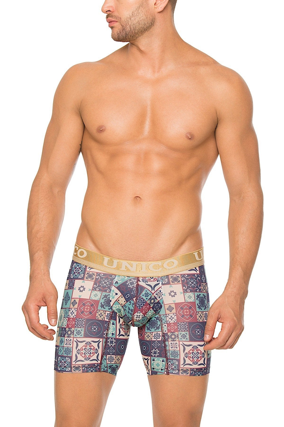 Unico Blue/Multi-Color Borondongo Boxer Brief