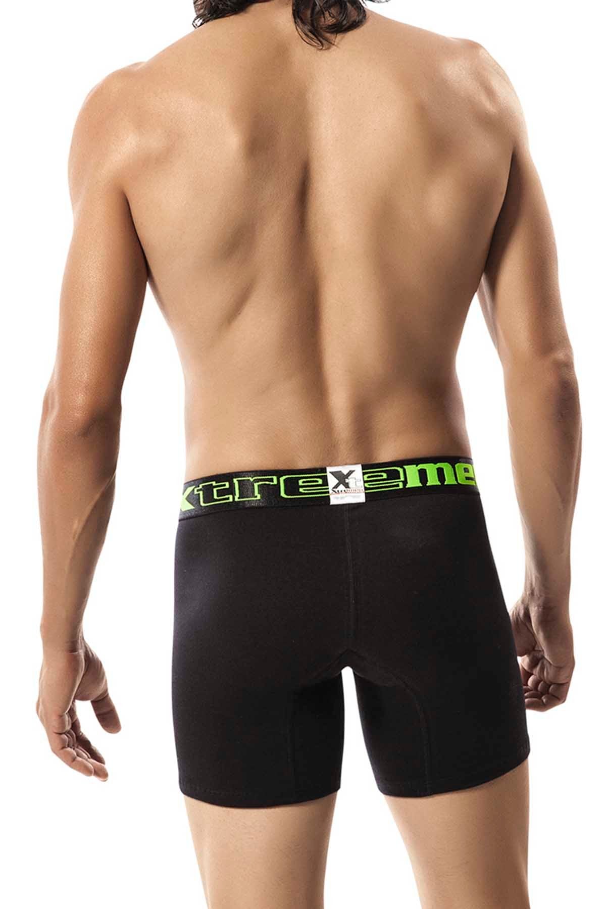 XTREMEN Black/Green Bragueta Boxer Brief
