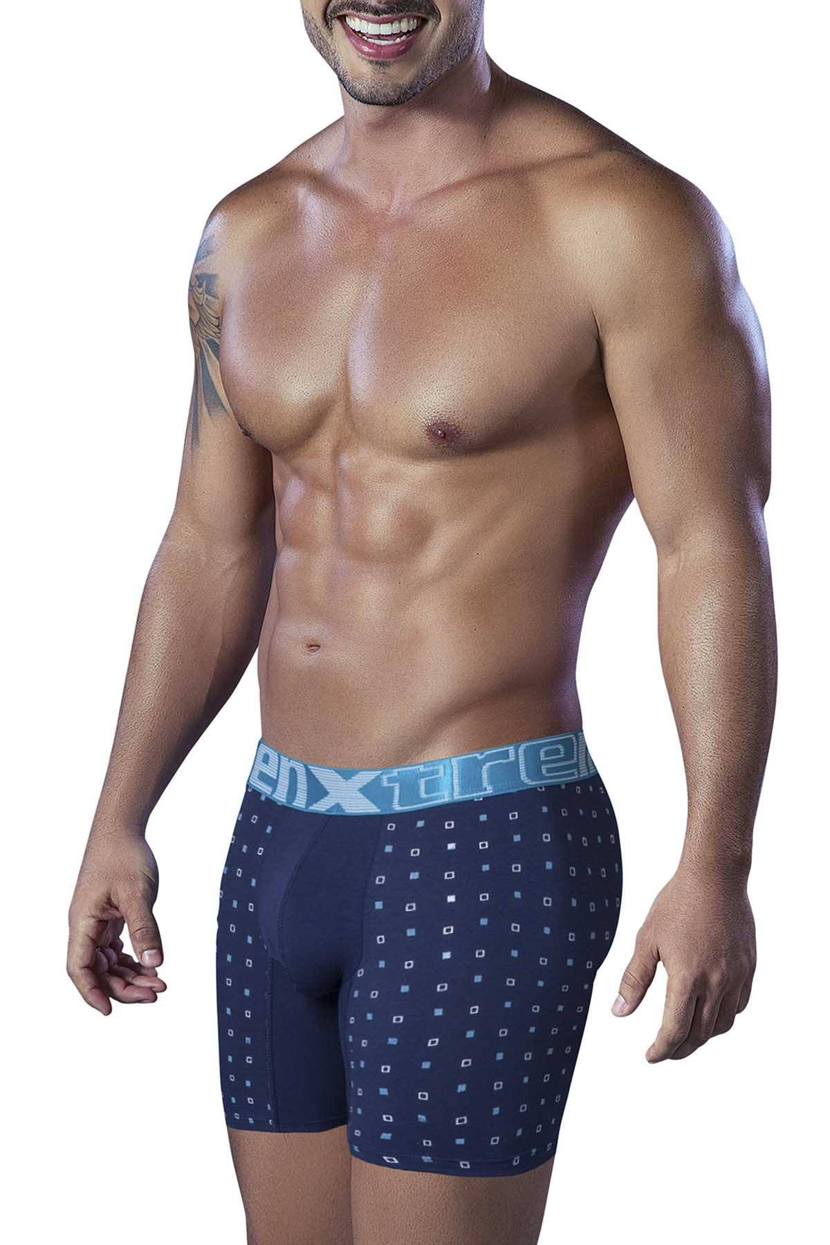 XTREMEN Navy/Azul Printed Boxer Brief