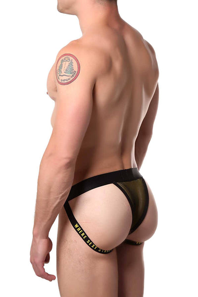 YOCISCO Yellow/Black Mesh Jock-Thong