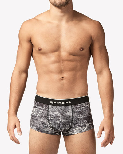 pAPI grey Paisley and Black Beauty 2-Pack Microflex Brazilian Trunks
