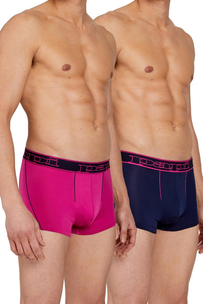 papi Fuchsia Red and Martime Blue 2-Pack Performance Trunks