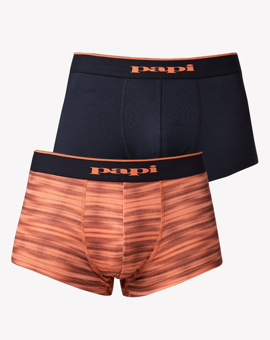 papi Orange Space Dye and Maritime Blue 2-Pack Microflex Brazilian Trunks