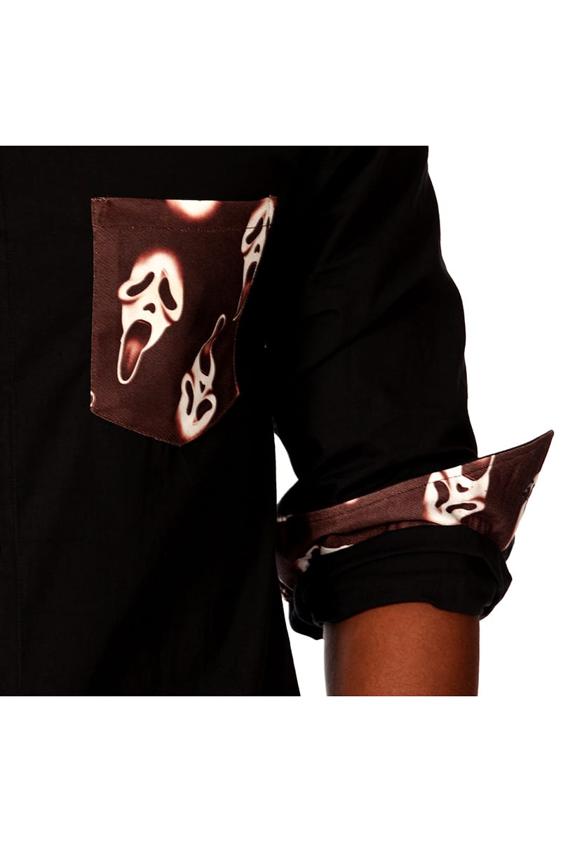00 Nothing Black Skullgre Button-Up