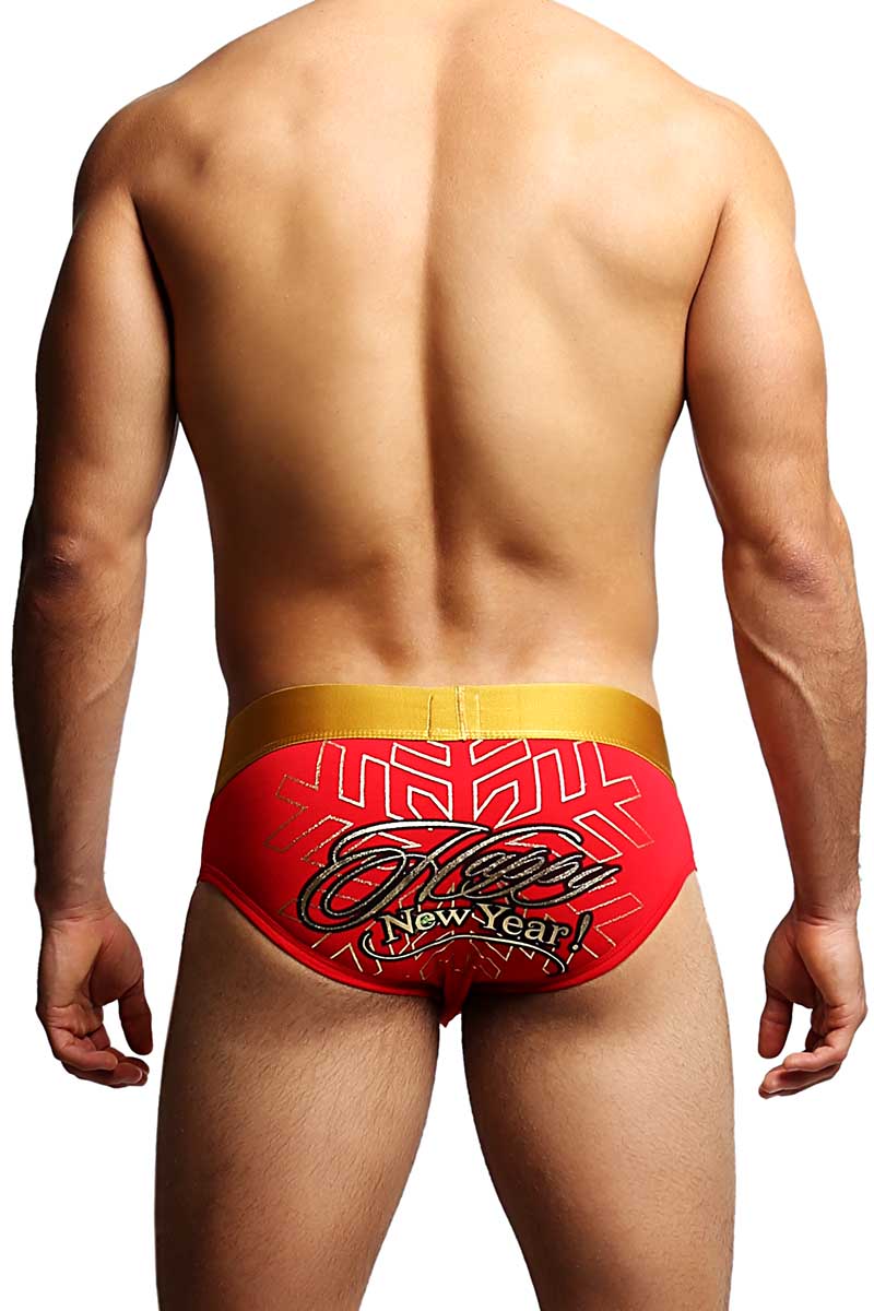 Discover Red Happy New Year Sliq Brief