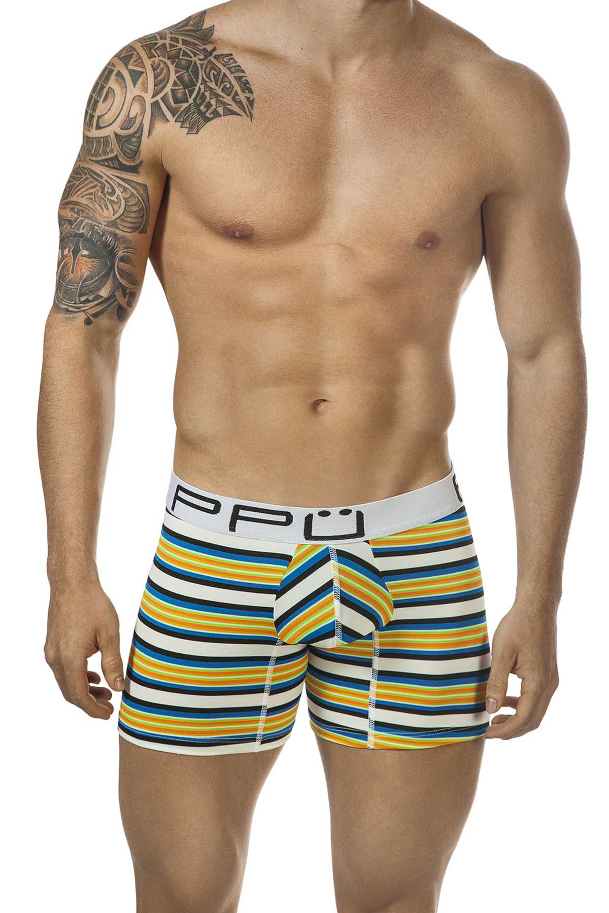 PPÜ White/Orange Stripe Boxer Brief