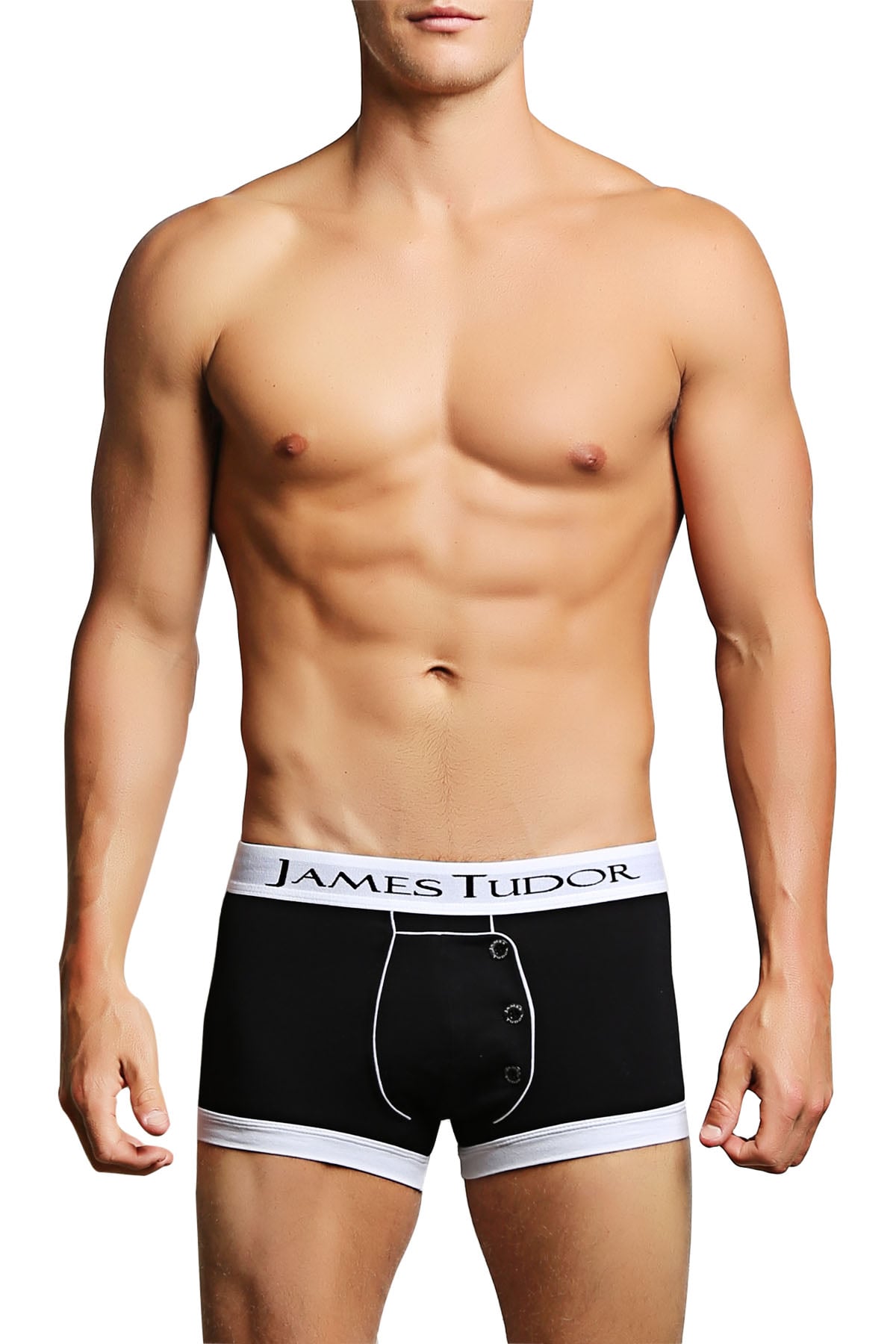 James Tudor Black & White Half Fall Boxer Brief