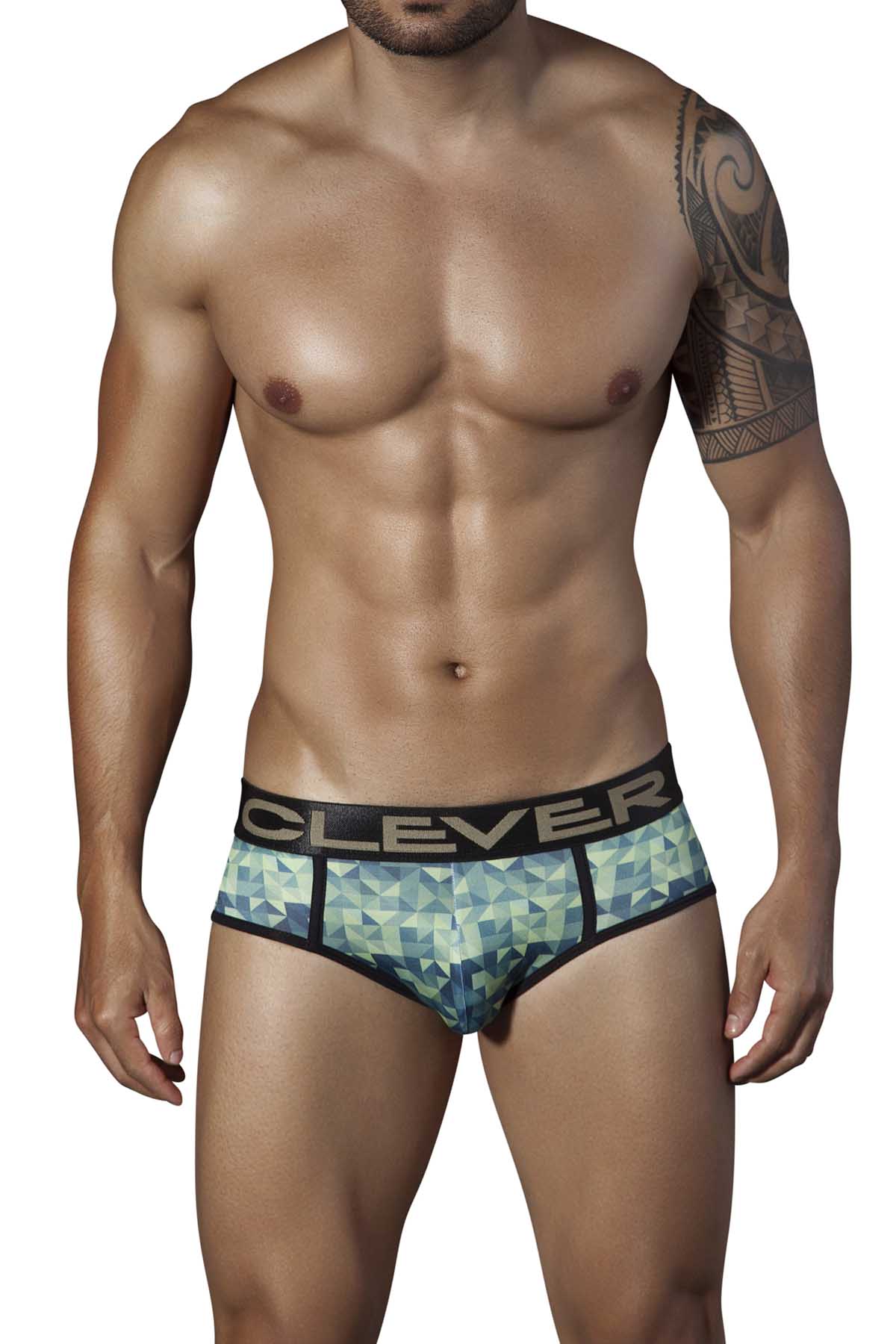 Clever Green Background Piping Brief