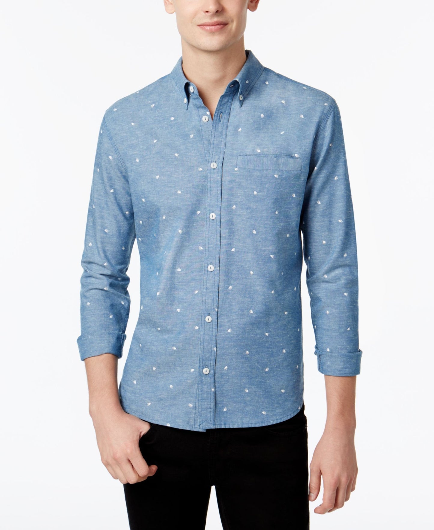 WHT SPACE by Shaun White Men's Printed Chambray Shirt