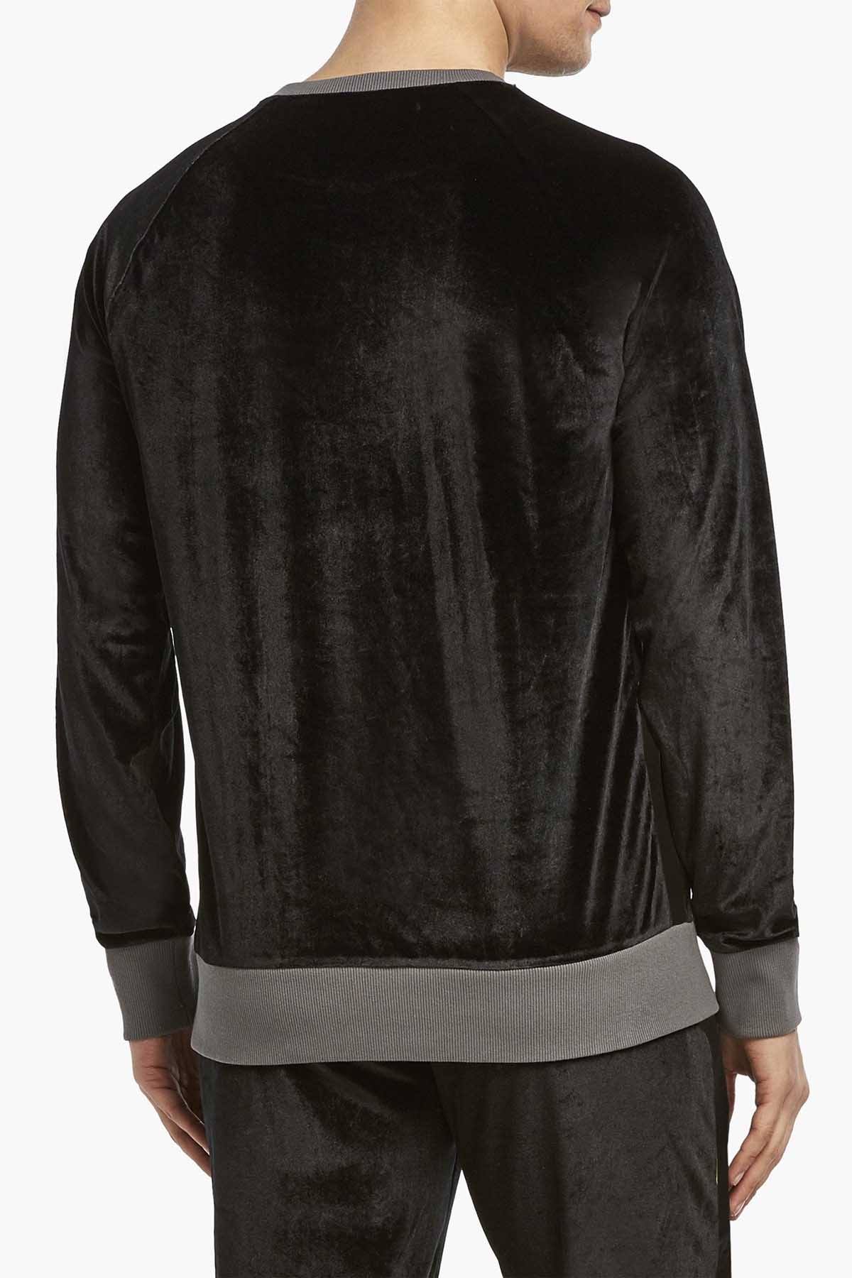 2(X)IST Black After-Hours Velour Crew-Neck Sweatshirt