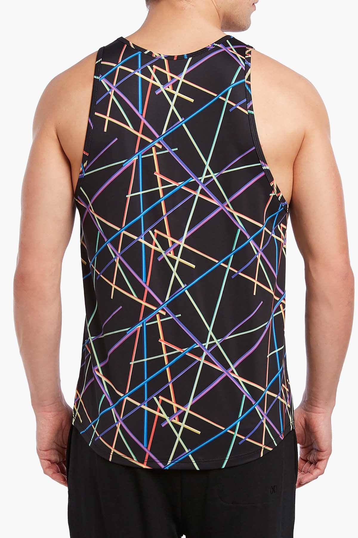 2(X)IST Black Laser-Print Resort-Spa Tank Top