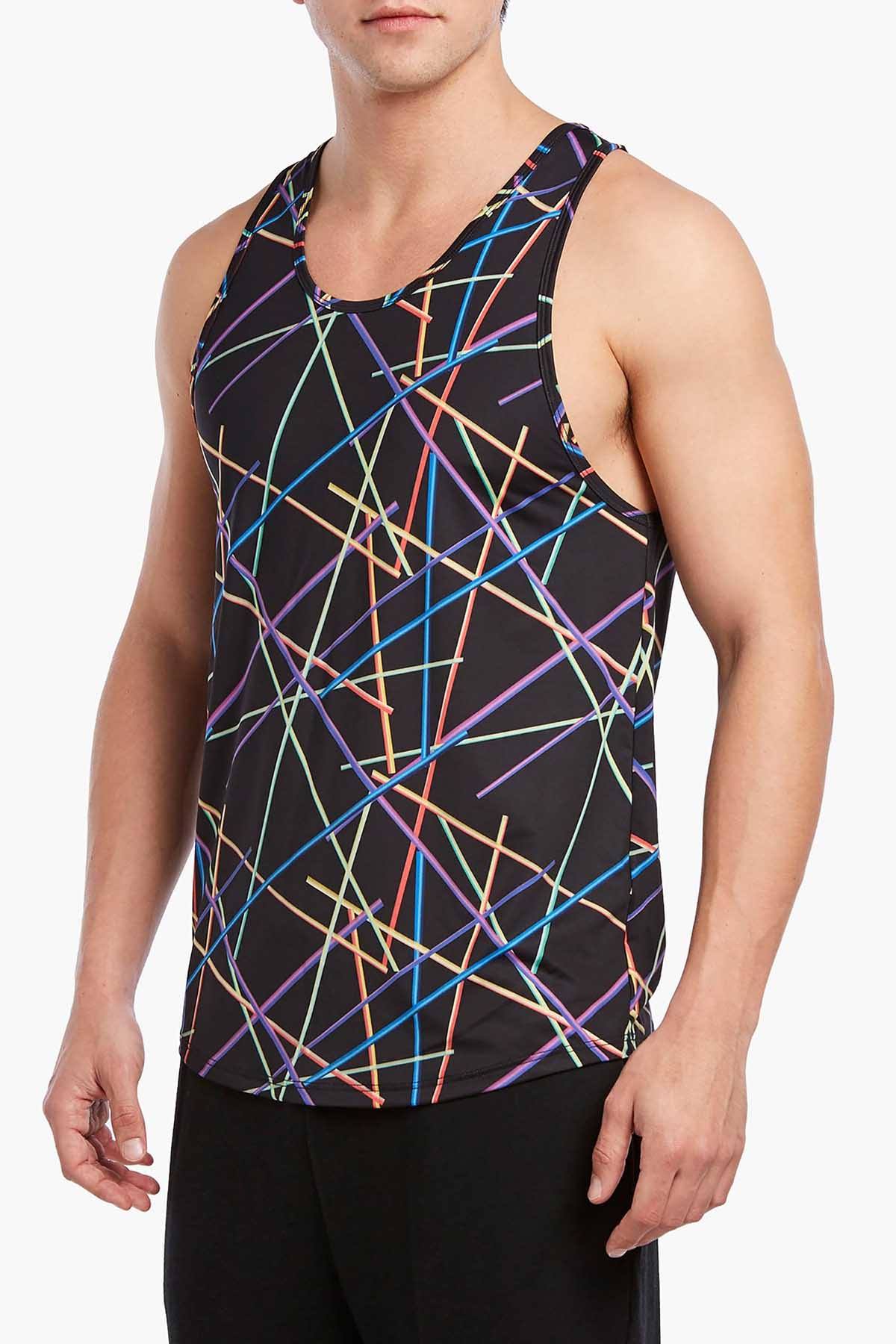 2(X)IST Black Laser-Print Resort-Spa Tank Top