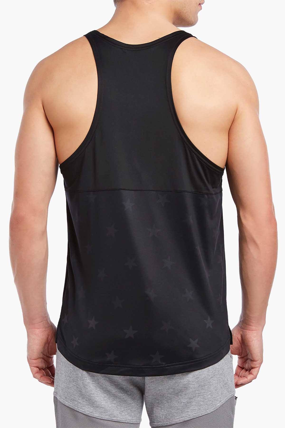 2(X)IST Black/Star-Patch Galaxy Print Moto Tank