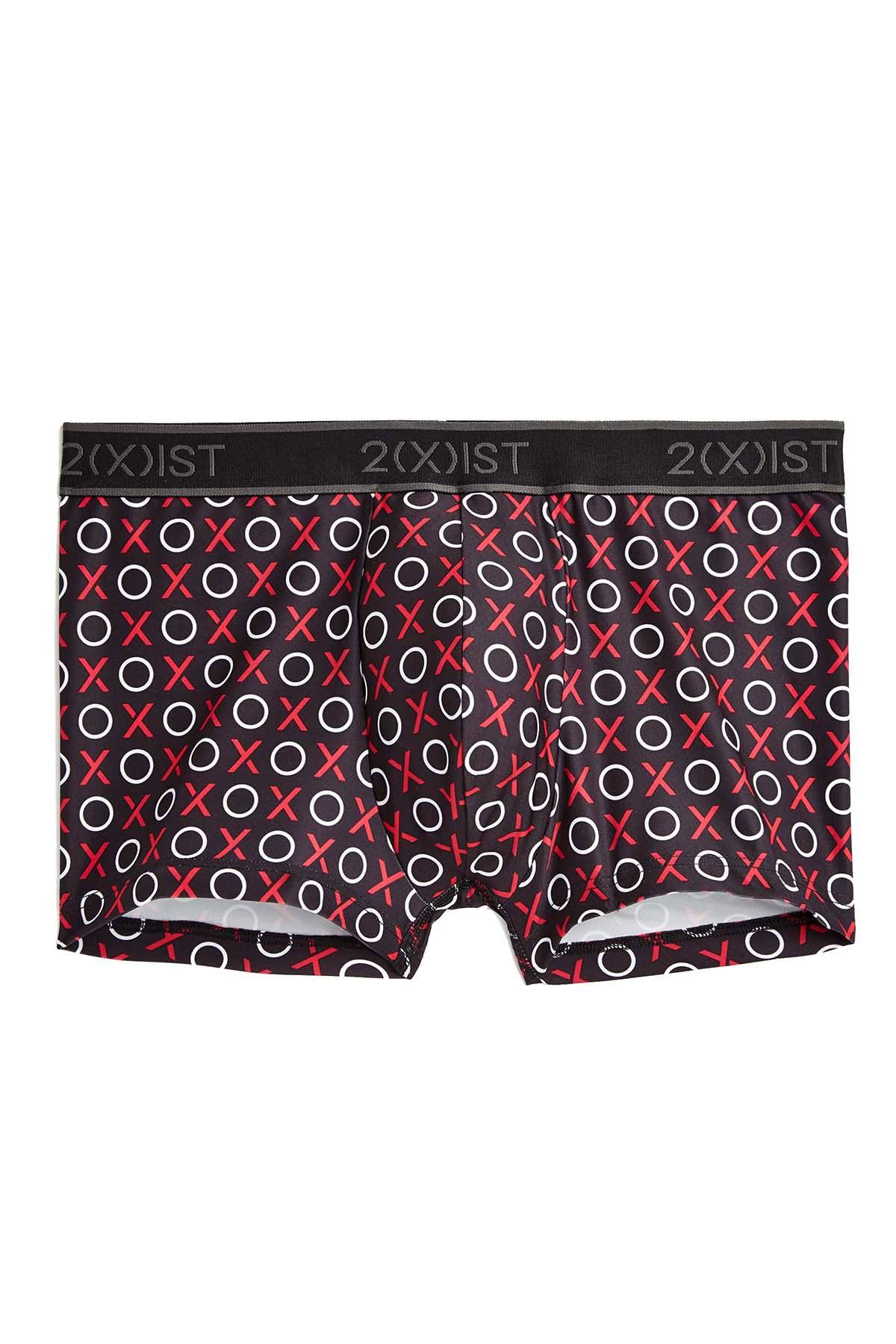 2(X)IST Black X's & O's Graphic Micro No-Show Trunk