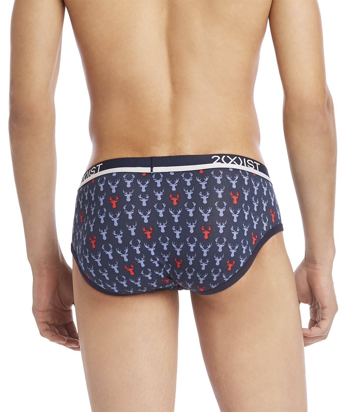2(X)IST Blue Cotton Stretch No Show Brief 3+1 Bonus Pack