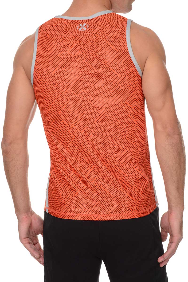 2(X)IST Cherry-Tomato Printed Mesh Muscle Tank