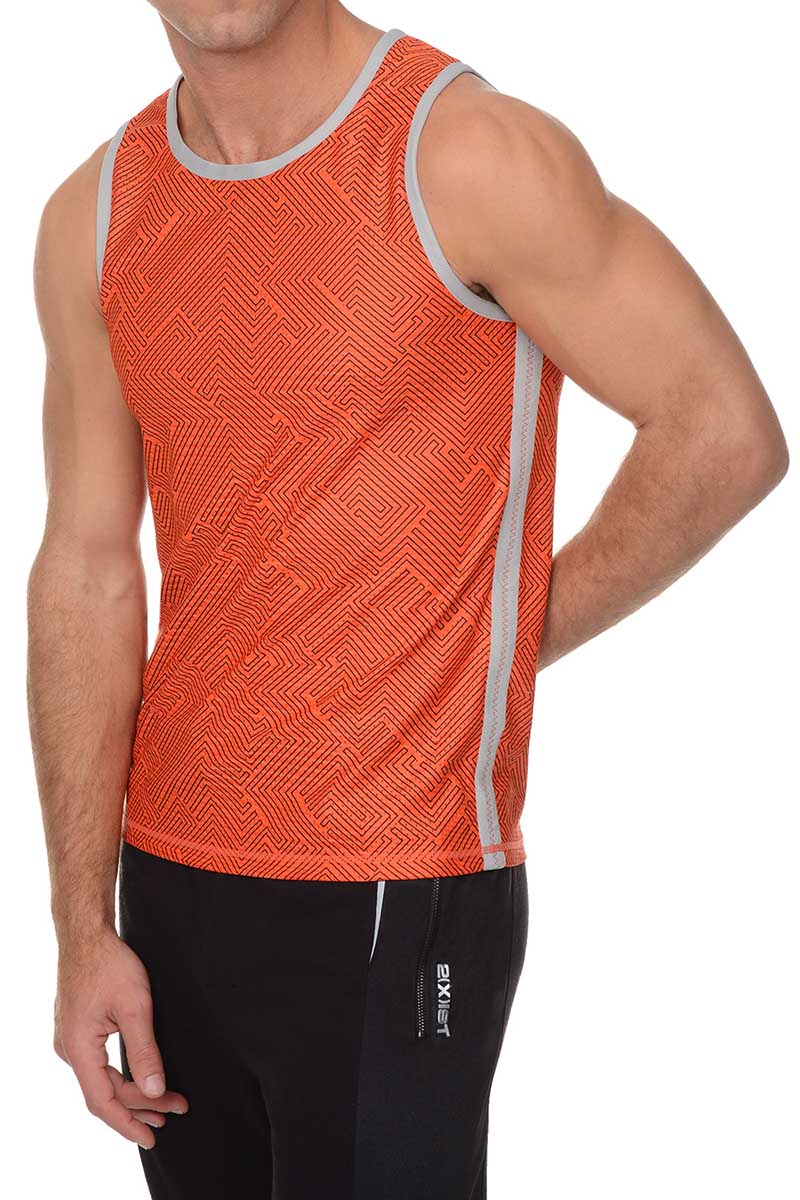 2(X)IST Cherry-Tomato Printed Mesh Muscle Tank