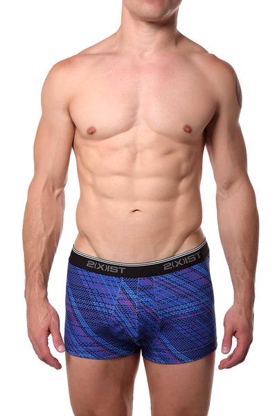 2(X)IST Dazzling Multi-Plaid Cotton-Stretch No-Show Trunk