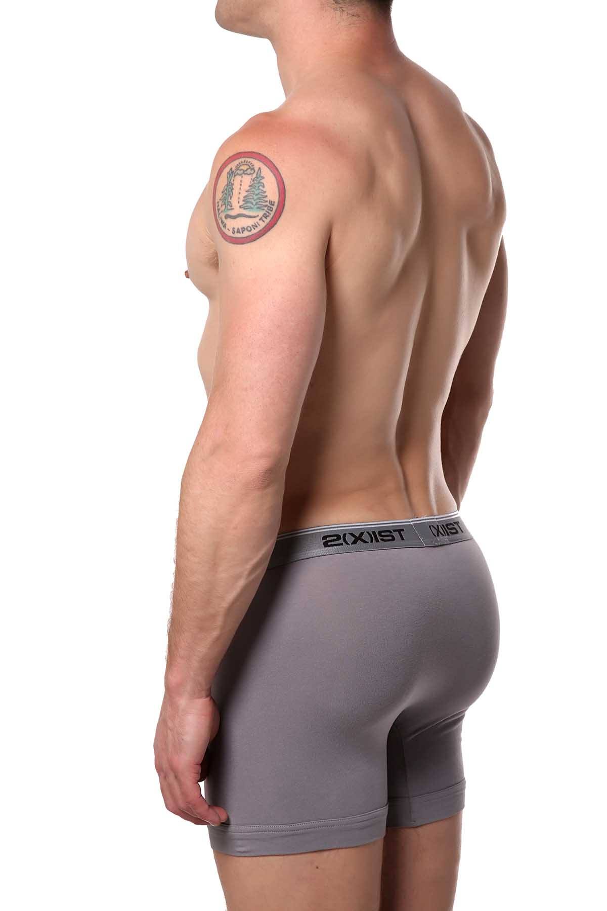2(X)IST Earl-Grey Essential Cotton-Stretch Boxer Brief