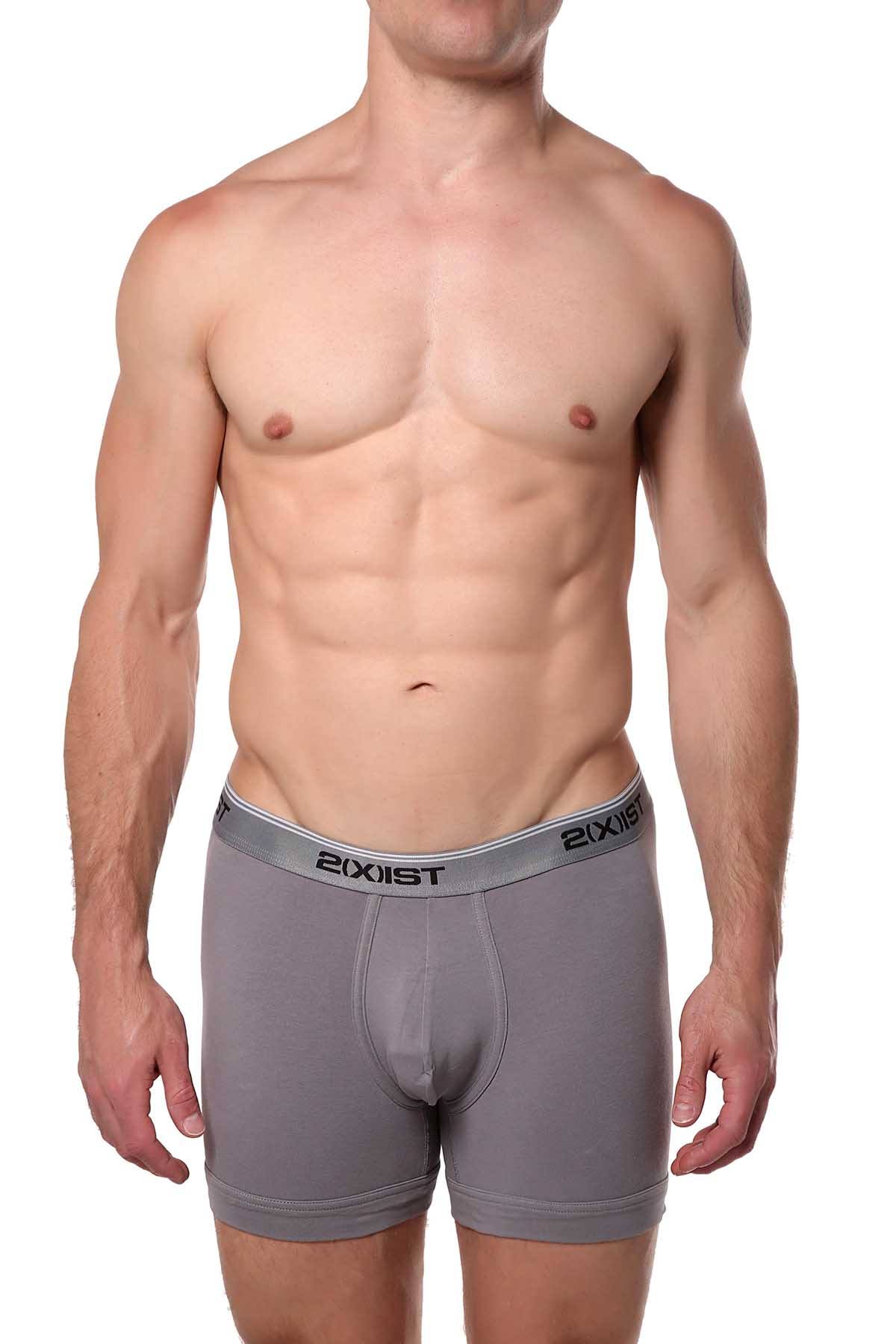 2(X)IST Earl-Grey Essential Cotton-Stretch Boxer Brief