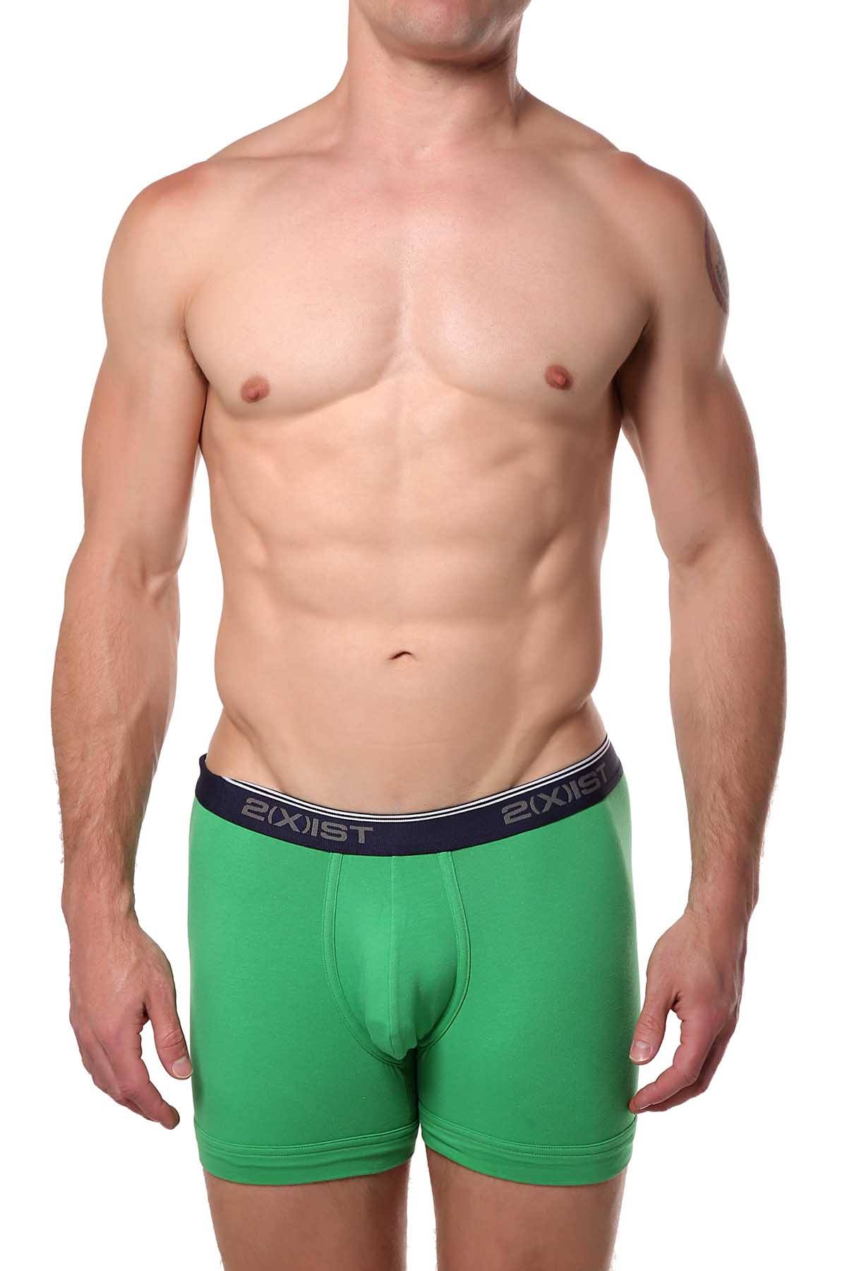 2(X)IST Emerald-Green Essential Cotton-Stretch Boxer Brief