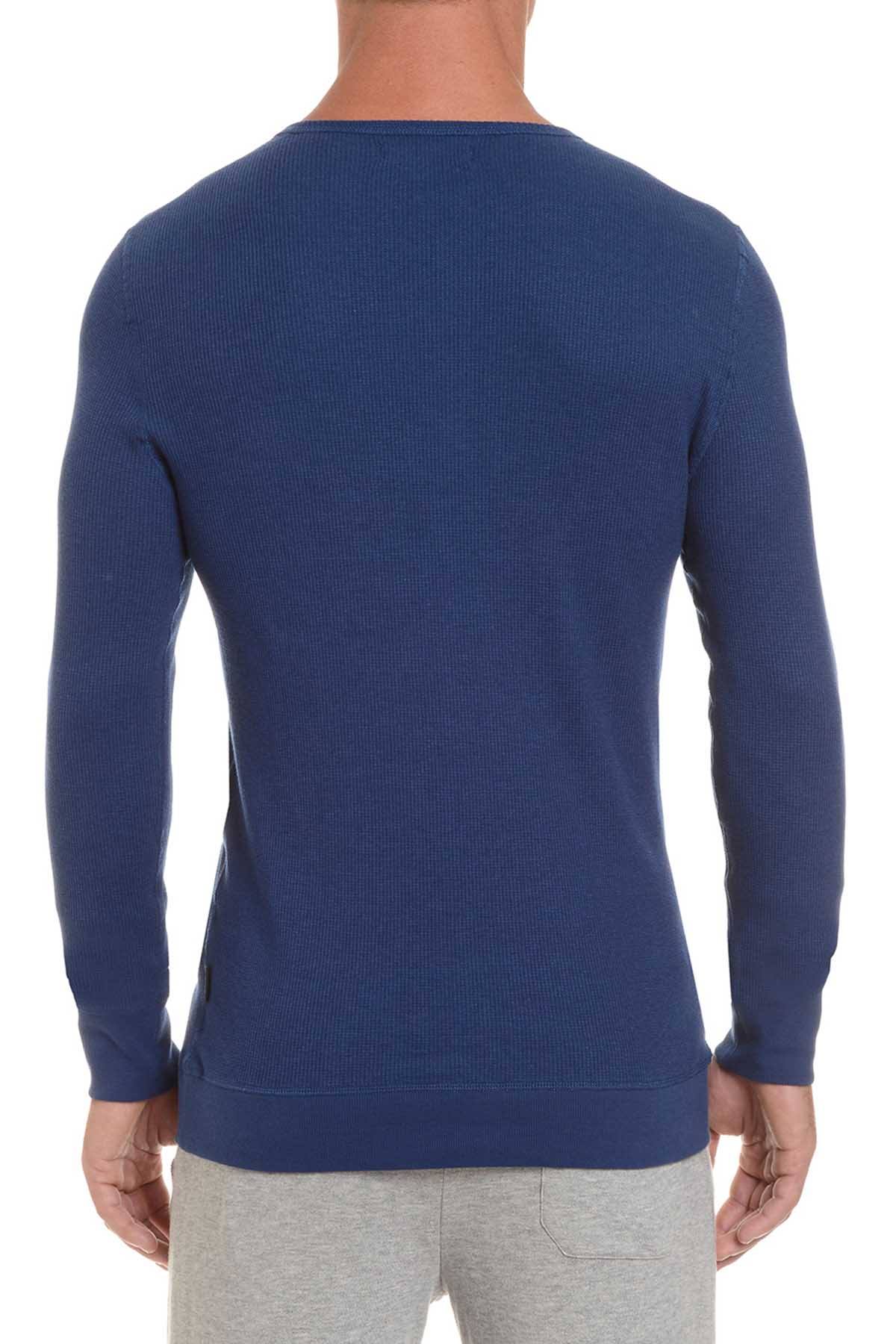2(X)IST Estate-Blue Core Waffle Henley