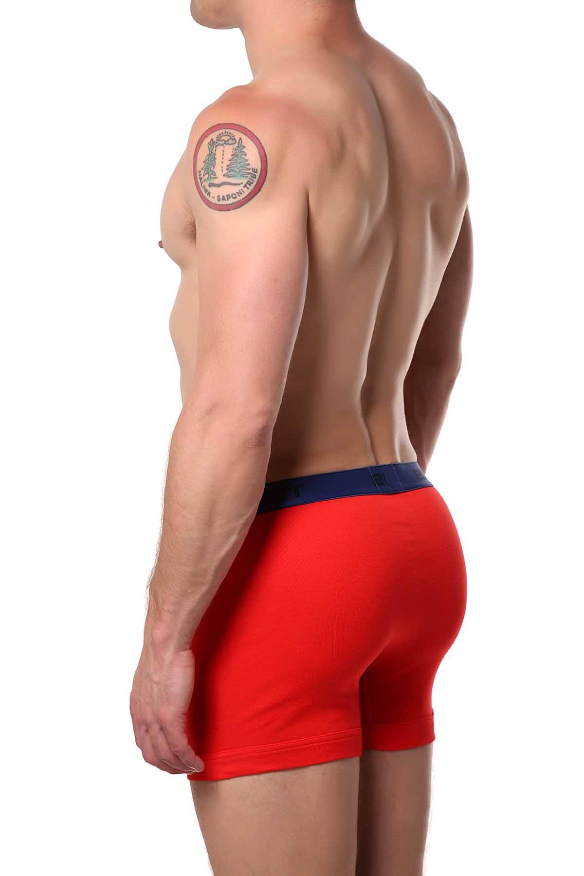 2(X)IST Flame-Red Essential Cotton Boxer Brief