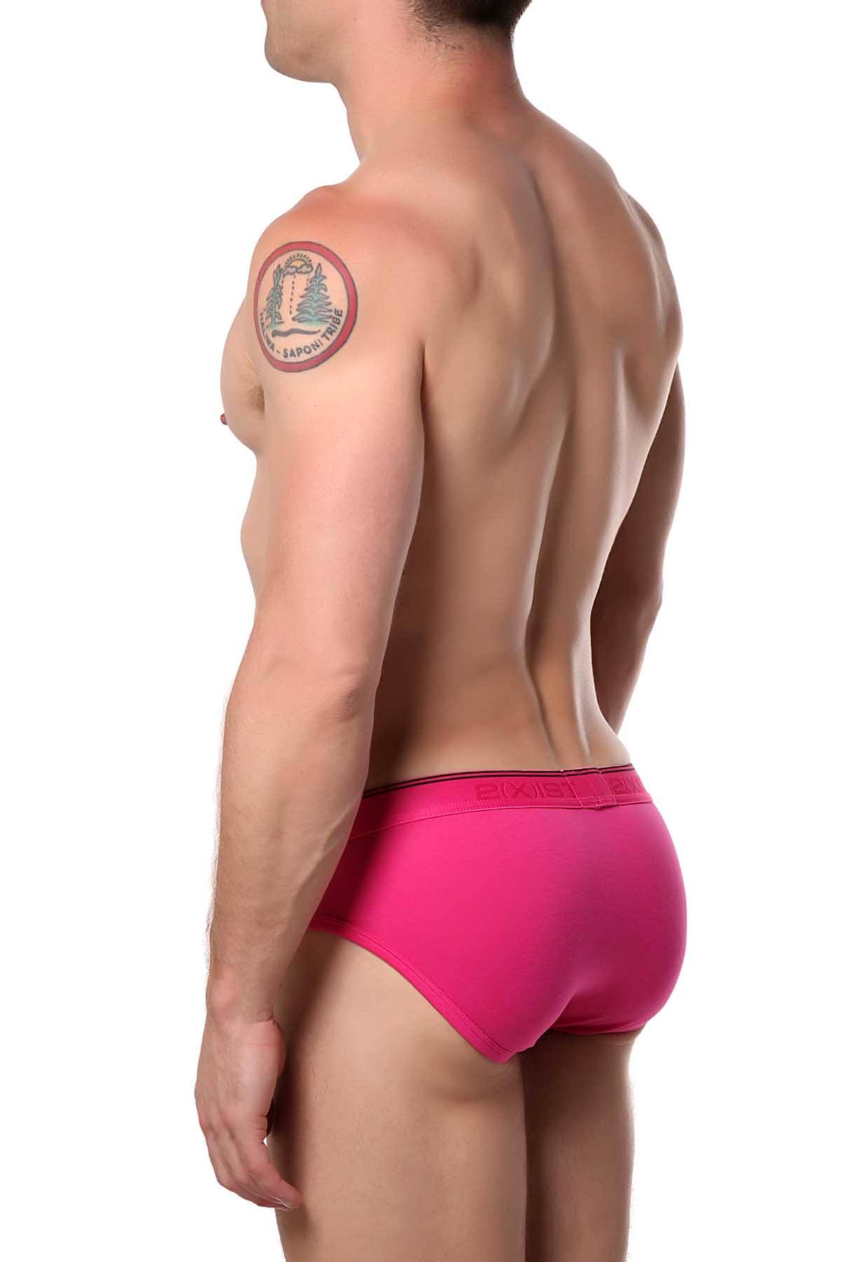 2(X)IST Fuchsia Essential Cotton-Stretch Contour-Pouch No-Show Brief