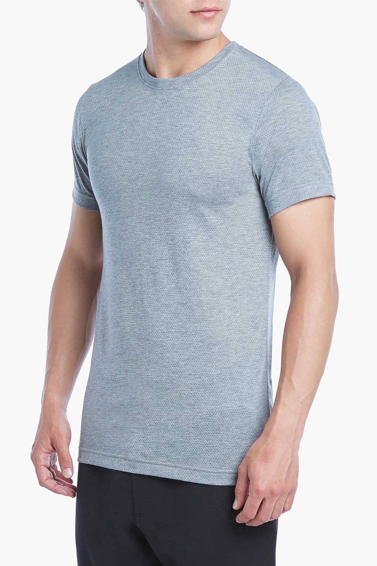 2(X)IST Heather Grey Core Mesh Crewneck Tee