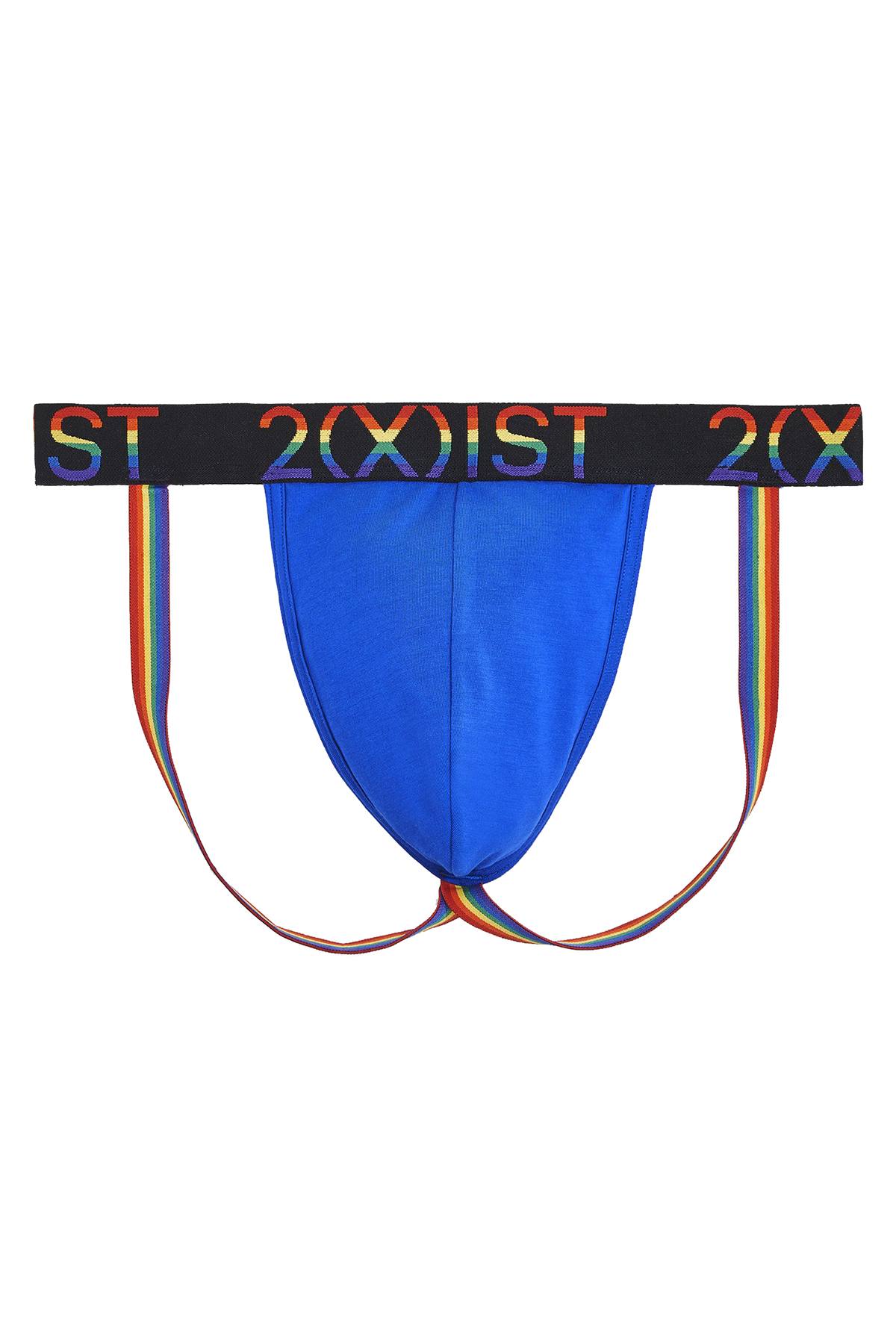2(X)IST Lapis Blue Pride Cotton Stretch Jockstrap