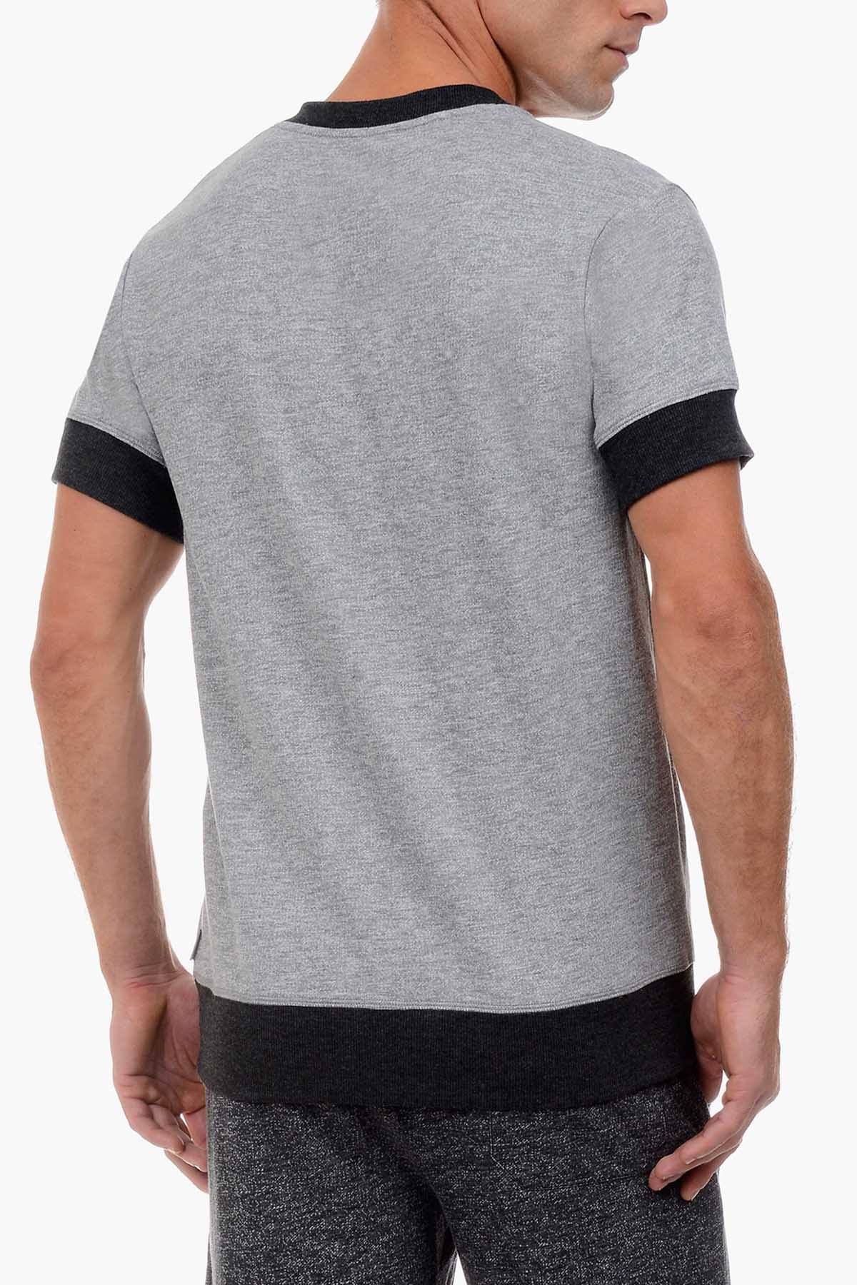 2(X)IST Light Heather Grey Short Sleeve V-Neck Sweatshirt