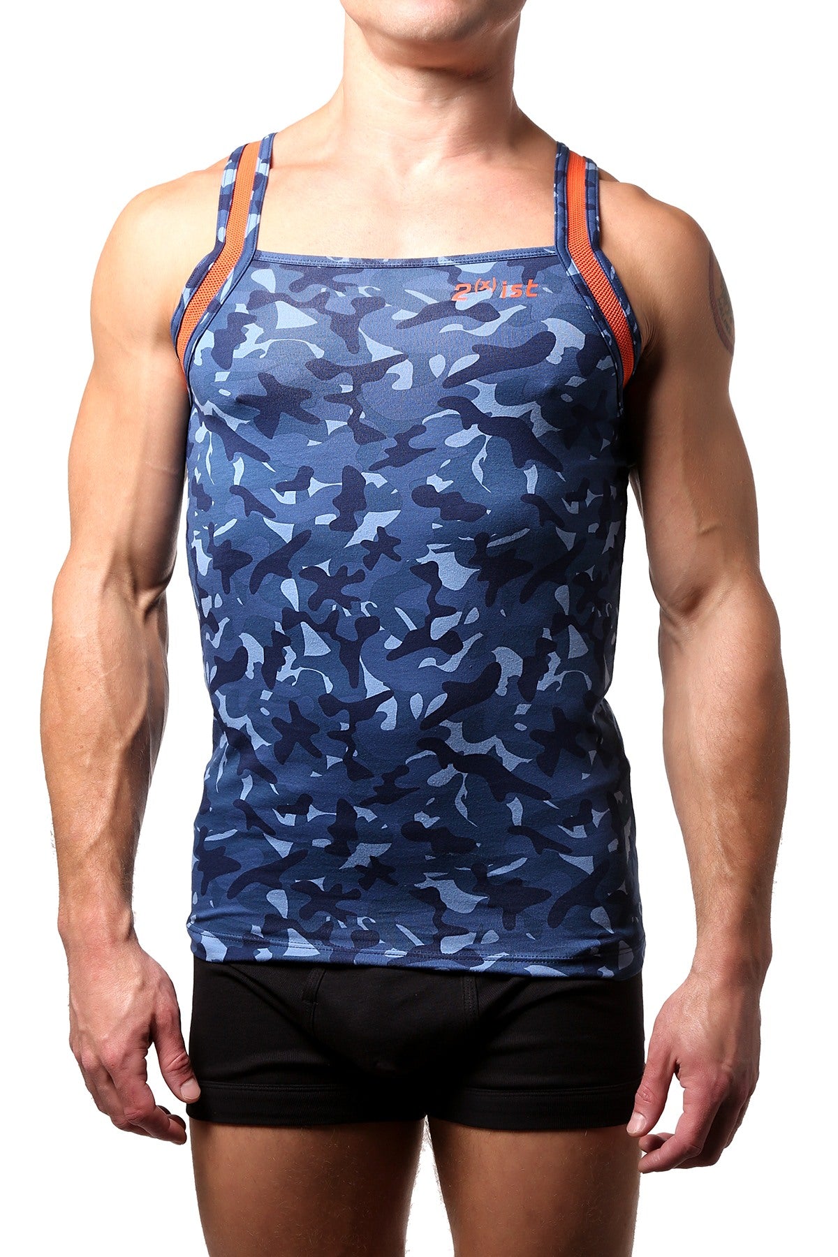 2(X)IST Navy Camo Square Cut Tank