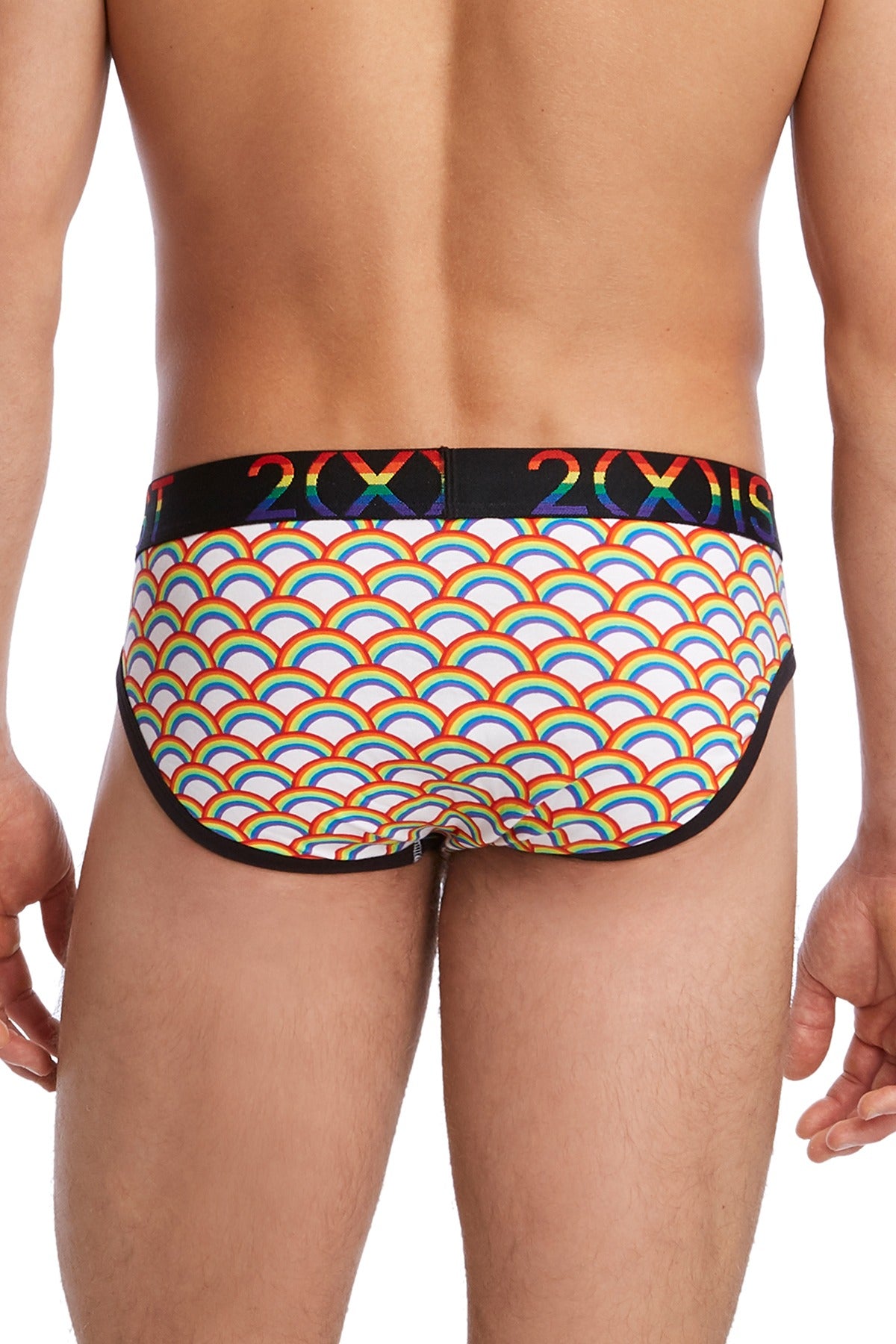 2(X)IST Rainbow Geo Pride Cotton Stretch No Show Brief