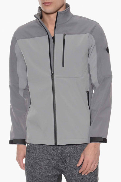 2(X)IST Two-Tone Grey Soft-Shell Full-Zip Jacket
