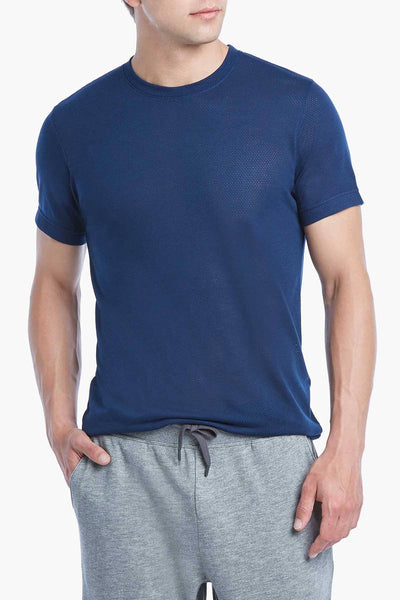 2(X)IST Varsity Navy Core Mesh Crewneck Tee