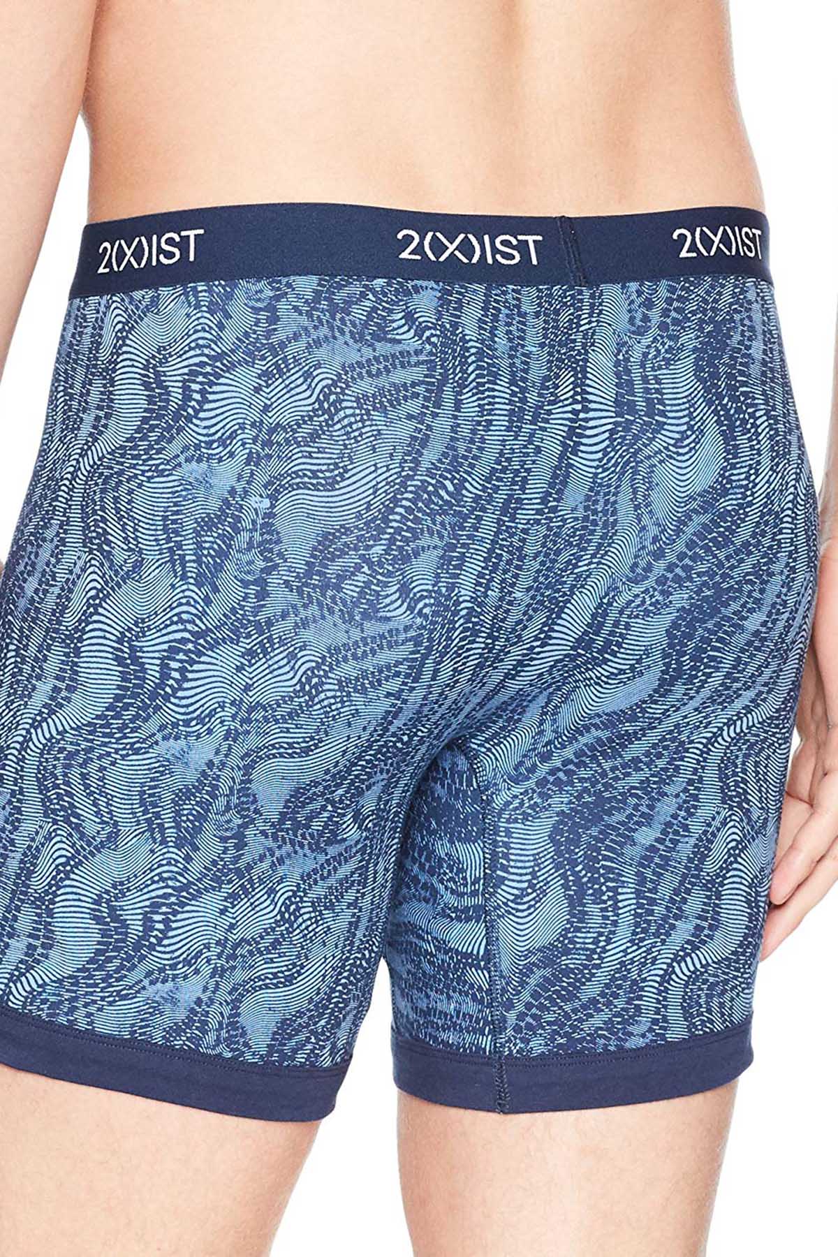 2(X)IST Varsity-Navy Digi-Zebra Print Graphic Cotton Boxer Brief