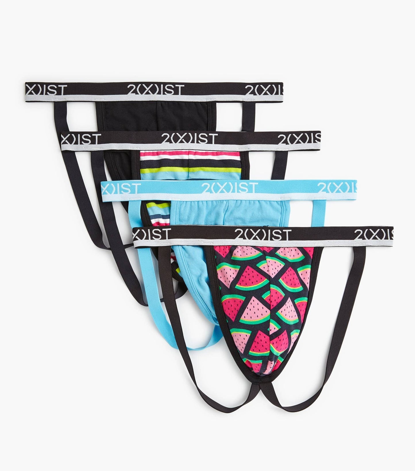 2(X)IST Watermelon Cotton Stretch Jock Strap 3+1 Bonus Pack
