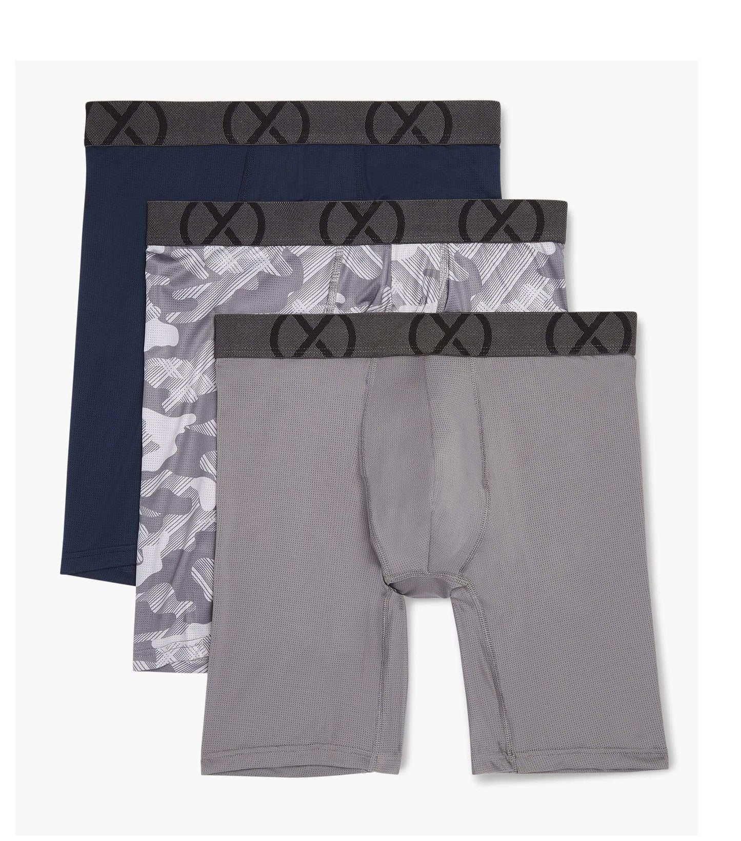 2(x)ist Grey Sport Mesh 9" Boxer Brief 3-pack