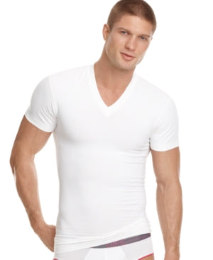 2(x)ist Men's Shapewear V-Neck T-Shirt White