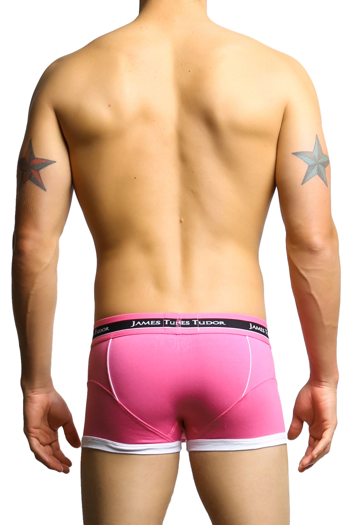 James Tudor Pink & White Retro Boxer
