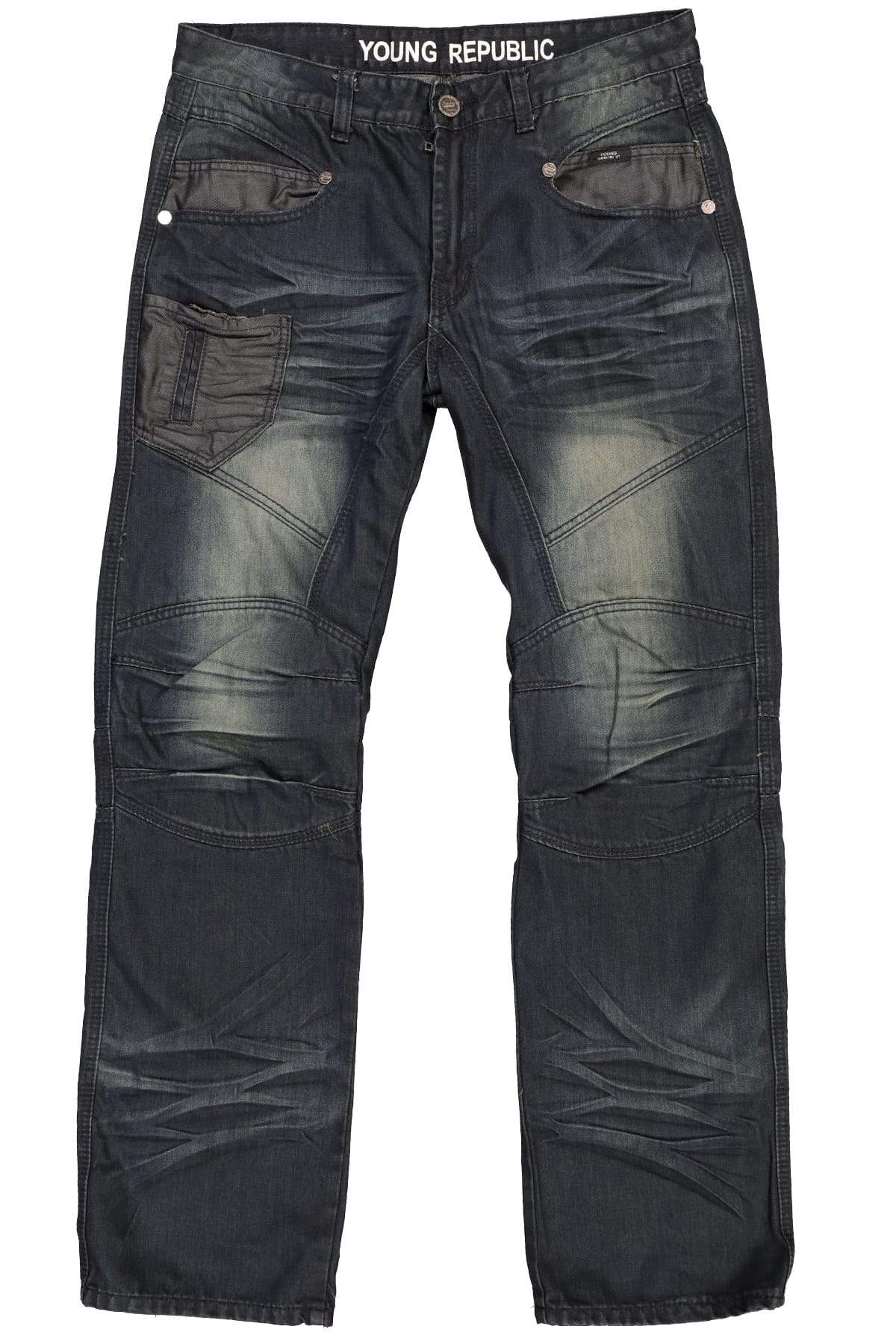 Young Republic Blue & Black Moto Jean