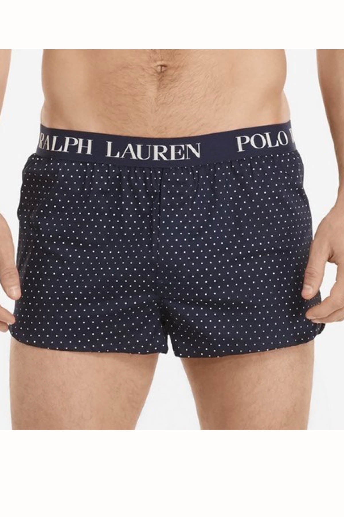 Polo Ralph Lauren Navy Polka-Dot Stretch Slim-Fit Boxer Short