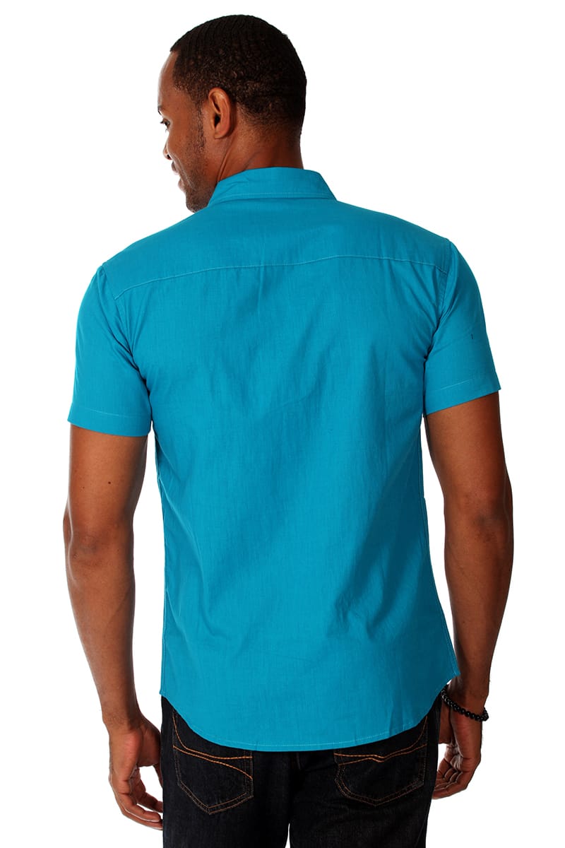 00 Nothing Blue Skull Red Button-Up