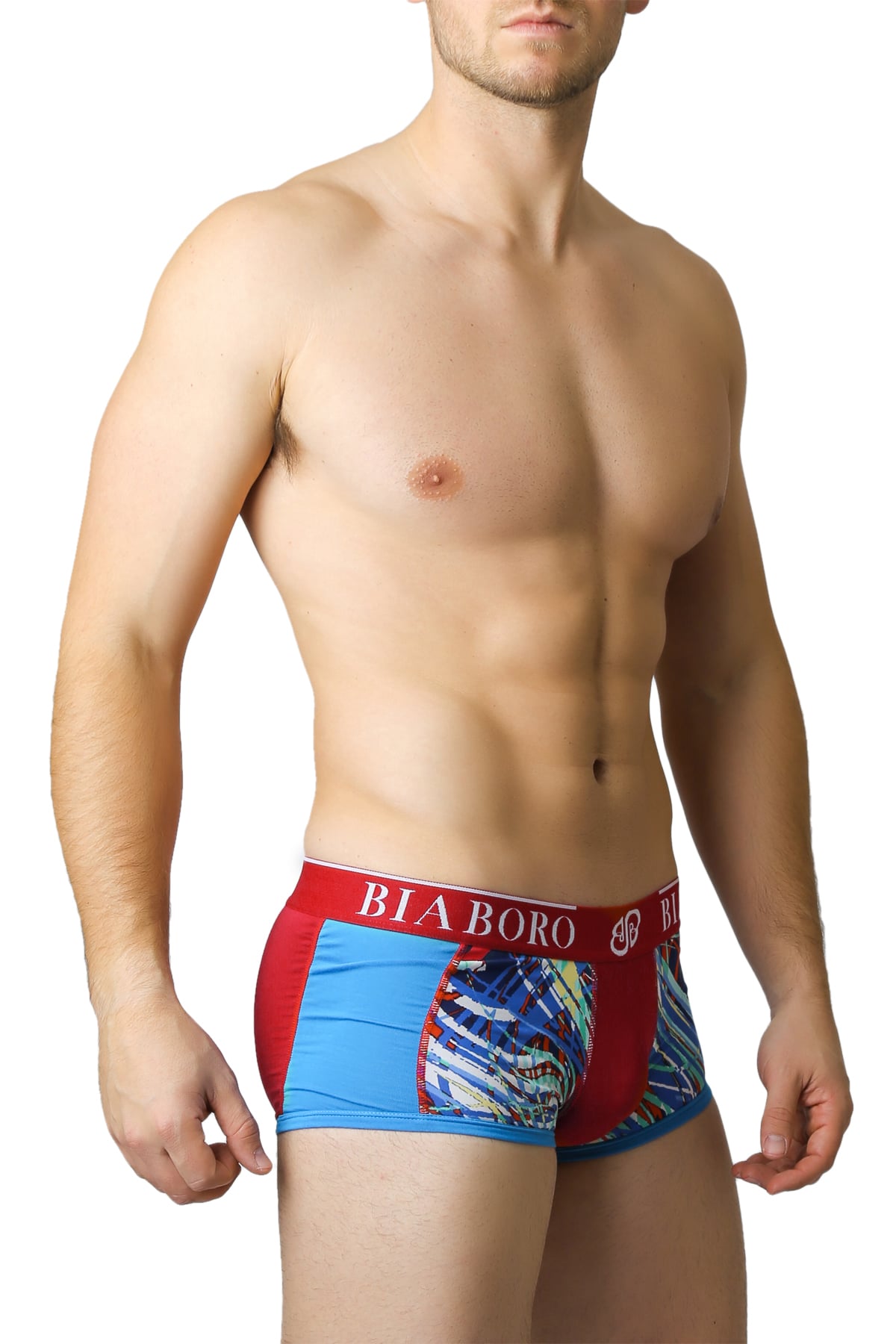 Light Blue & Red Bamboo Trunk