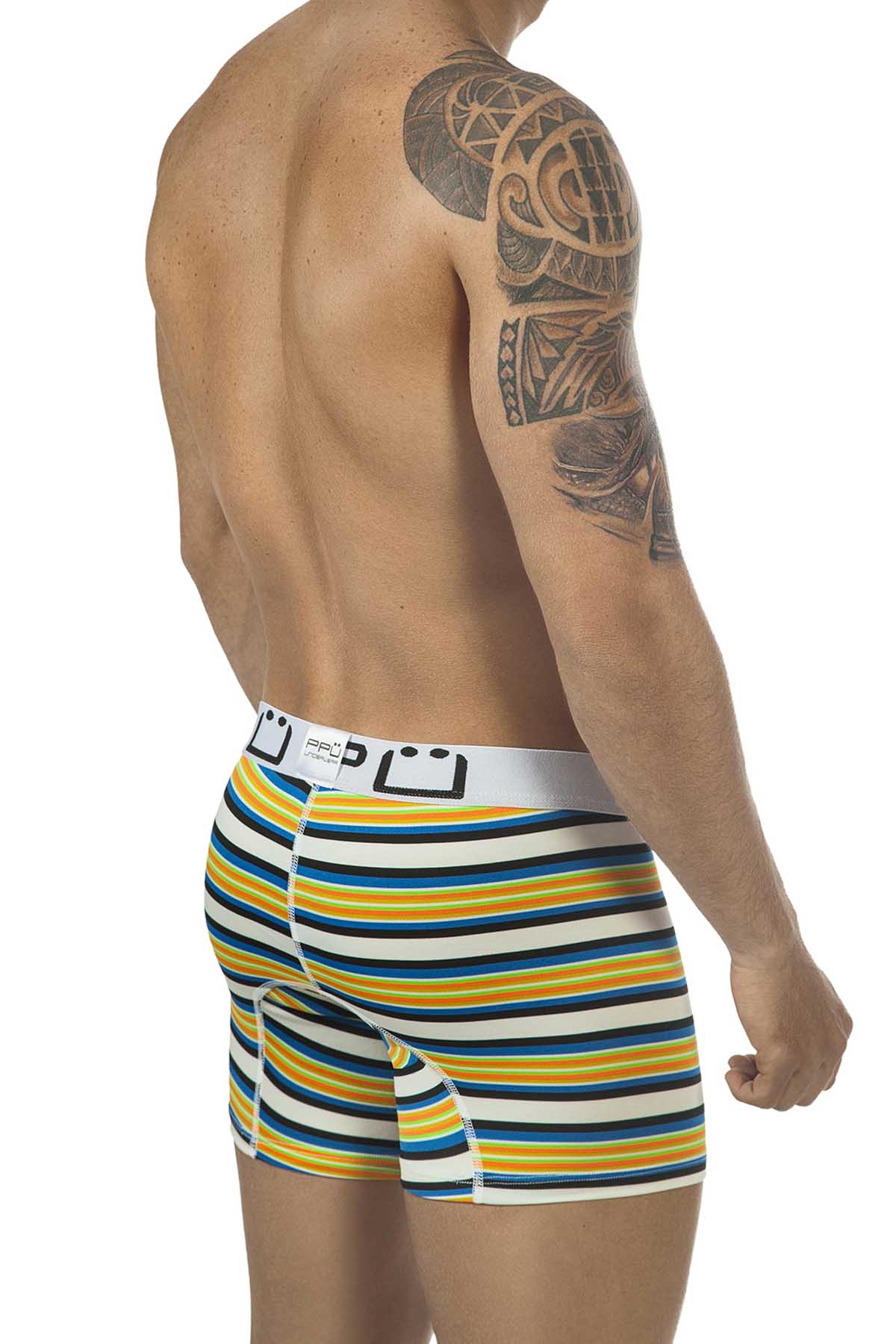 PPÜ White/Orange Stripe Boxer Brief