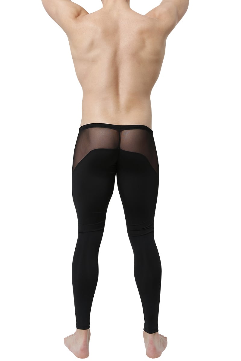 CheapUndies Black Mesh Panel Performance Tight