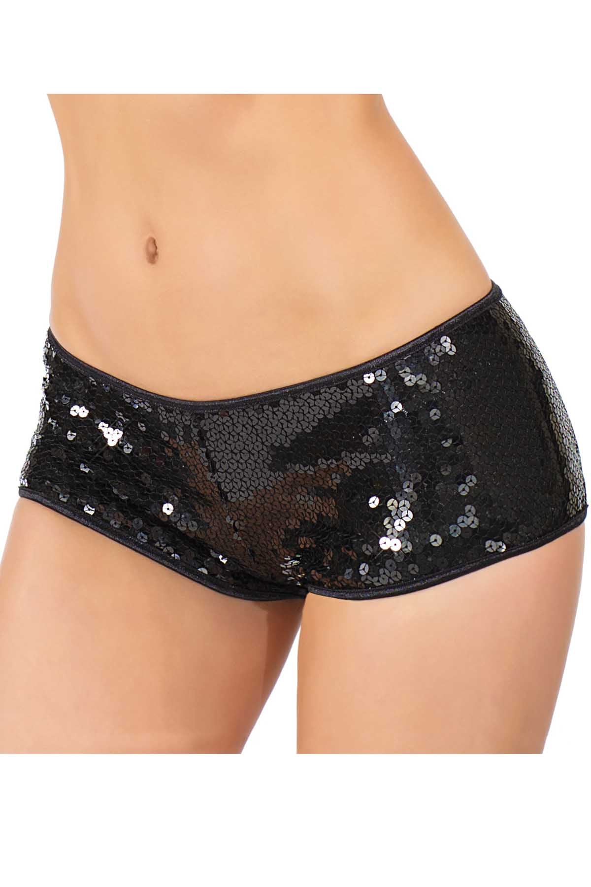 Coquette Black Sequin Booty Short