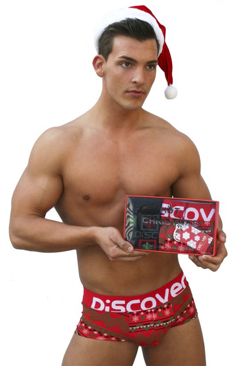 Discover Christmas Print Trunk & Sock Set