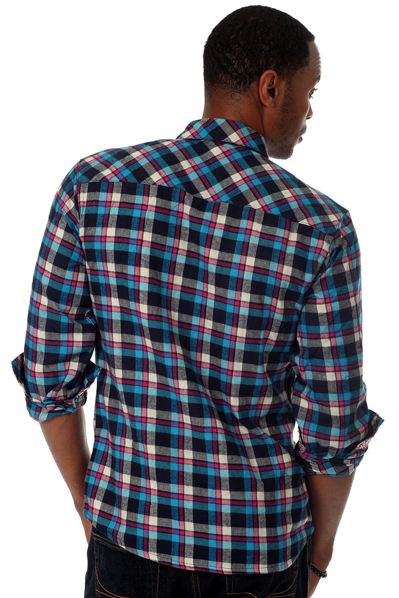 Do Nothing Black & Blue Gotchya Button Up