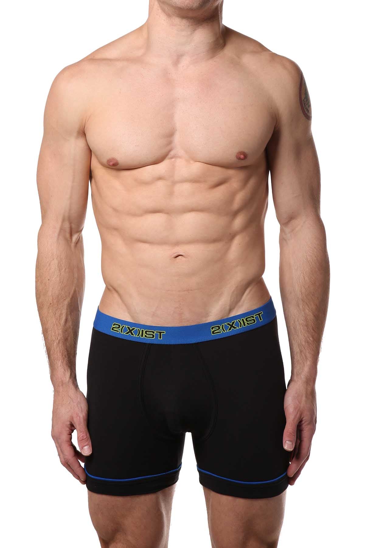 2(X)IST Black Contrast Performance Cotton Boxer Brief 2-Pack